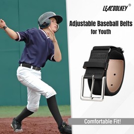 LEACOOLKEY 12 Pcs Baseball Belts Adjustable Softball Belts Bulk Team Sprots Belts for Adult and Youth