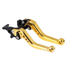 Handle Bars Brake Clutch,Pair of CNC Aluminum Motorcycle Clutch Drum Brake and Clutch levers Lever Handle Fit for Most Motorcycles(Yellow)