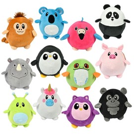 Forest & Twelfth Set of 12 Eggamals Plush Animal Toys, 5” Stuffed Sensory Toys for 0+ Months, Newborns & Infants, Ideal as Stocking Stuffers, Party Favors, Classroom Rewards