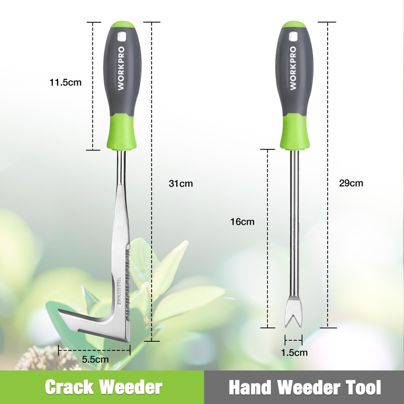 WORKPRO Weed Cutter 2-Piece with Handle, Weed Remover Tool Set