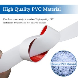 Floor Transition Strip Floor Cover Strips Self Adhesive Flooring Transitions Laminate Floor Strip 3" Wide Vinyl Floor Flat Divider Strip (7.5cm, 3.3Ft, White)