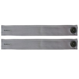 Sunnydaze 13.5-Inch Polyester Curtain Tiebacks with Resin Buttons - Holdbacks for Curtains and Drapes - 2-Pack - Gray