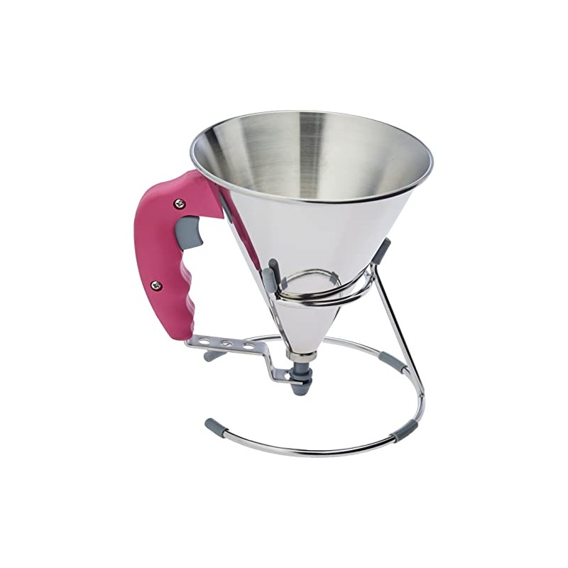 De Buyer Fondanttricher, Edelstahl, pink, 17.4 x 15.8 x 15.8