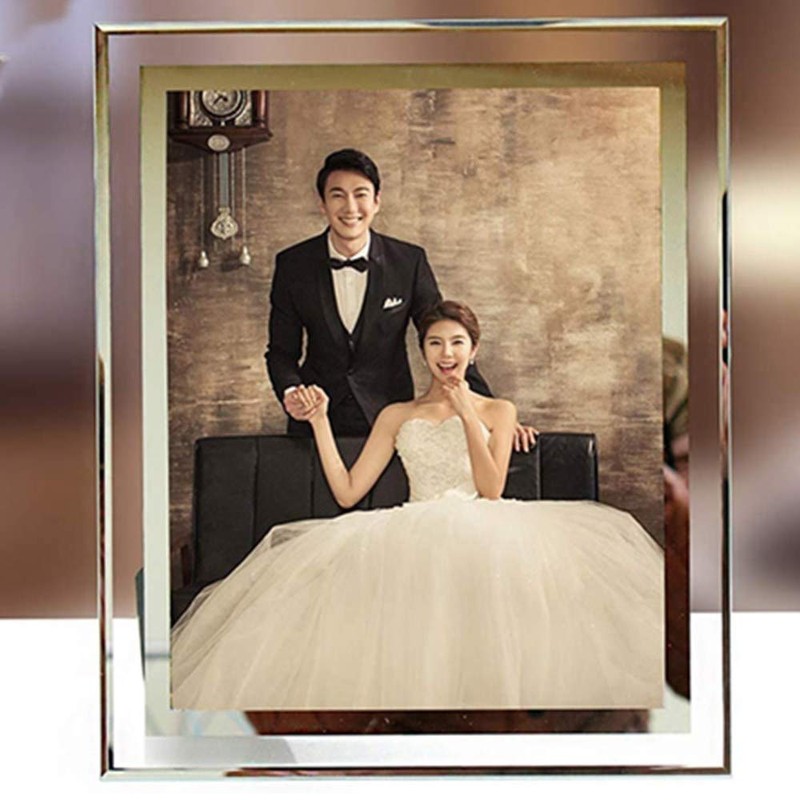 OUKEYI Glass Picture Frames 8x10 Mirrored Edge Glass£¬8x10 Picture Frame