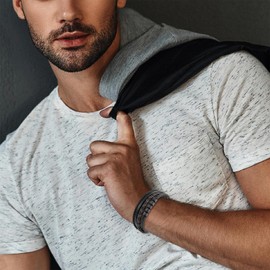 JSNOM Father's Day Gifts for Dad Gift Bracelet: Jewellery Braided Leather Christmas Birthday Gift Leather Bracelet Dad Gift Father's Day, Leather, No gemstone