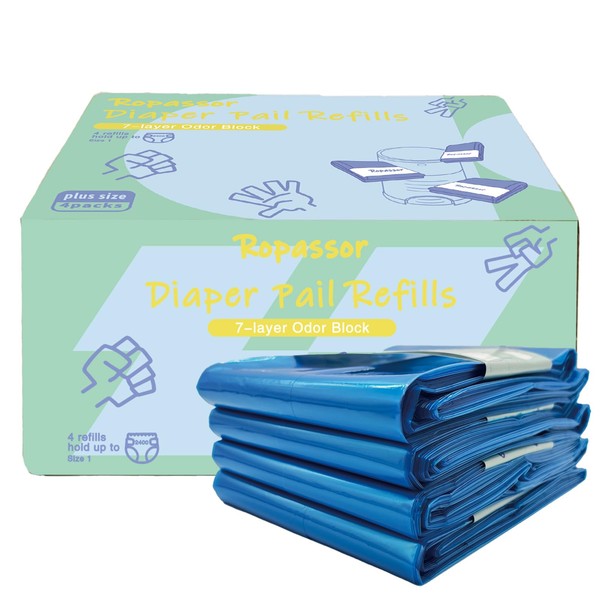 Ropassor Diaper Pail Refill Bags for Diaper Dekor Plus Diaper