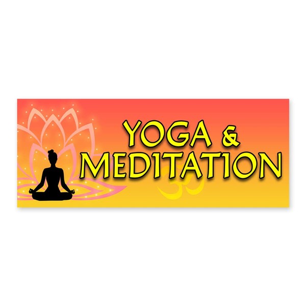 Yoga & Meditation Vinyl Banner 5 Feet Wide by 2