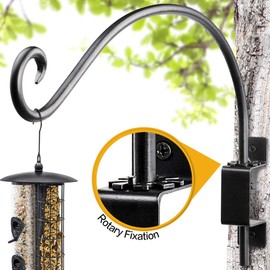 AJART Bird Feeder Hanger of Swivel Hanging Plant Bracket for Outdoor(Black) More Suitable for Outside birdhouses Plant Hooks (16"-2PCs)