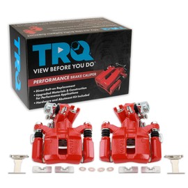 TRQ Rear Performance Brake Caliper Set Red Compatible with 1994-2001 Acura Integra 1992-2000 Honda Civic 1993-1997 Civic del Sol