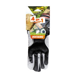 ROSTAING Contact Gloves, White/Black, 32.5 x 11 x 1 cm