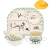 shopwithgreen 7Pcs/Set Bamboo Kids Dinnerware Set - Children Dishes -