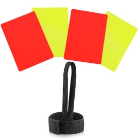 TYFGRT 2 Red Cards and 2 Yellow Cards, Equipped with 1 Referee Bracelet, Football Referee Card, Football Game Accessories, Football Referee Accessories