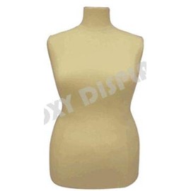 (JF-F18/20W+BS-01NX) ROXYDISPLAY Display Female Body Form, Jersey Form with Tripod Natural Wood Base, Solid Foam.