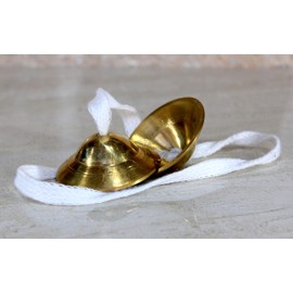 eSplanade - Brass Tibetan Tingsha Manjeera Clash Cymbals or Hand Cymbals - Traditional Instrument for Indian Music & Tibetan Prayer