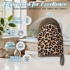 Ribbed Mini Oven Mitts 2-Pack Set, 5.5"x8.5", Leopard Printed, Heavy
