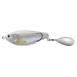 LiveTarget, Commotion Shad Hard Bait Lure, 2 1/2" Length, 1/2 oz, Topwater Depth, Pearl Ghost, Package of 1, Pearl Glow