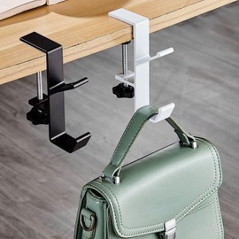 2 Pcs Handbag Hook,Non Slip Adjustable Bag Hanger,Hooks for Hanging with Double Hook,Multi Functional Bag Hook,Portable Purse Hook,Bag Holder for Hanging Keys,Bags,Hats and Umbrellas