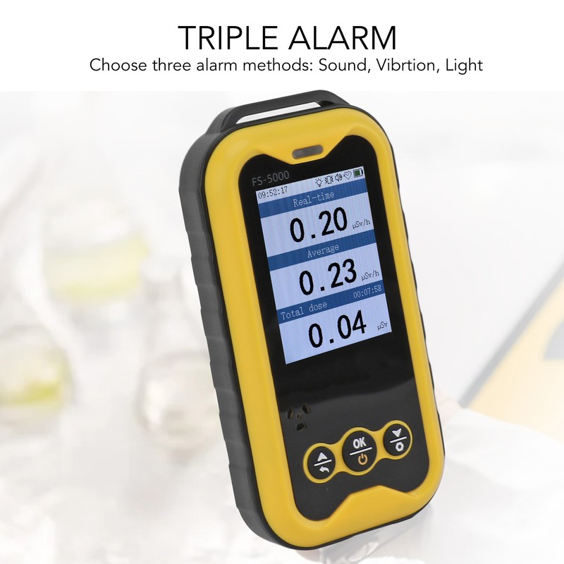 Portable Radiation Monitor 0.01μSv/h‑50msv/h 1800mAh 2.4 in TFT LCD Screen