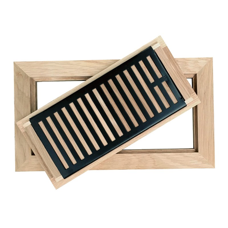 Homewell White Oak Wood Floor Register, Flush Mount Vent with
