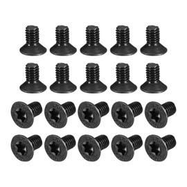 uxcell M4-0.7x8mm Flat Head Torx Anti Theft Machine Screws, 100Pcs 10.9 Grade Alloy Steel, Torx Drive, Countersunk Head, Full Thread, Black Oxide Finish