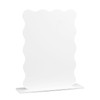 JINMURY 10 Pack White Scalloped Acrylic Signs with Base, 5x7