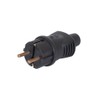 Rubber Schuko Plug 220 V IP44 Black Pack of 5