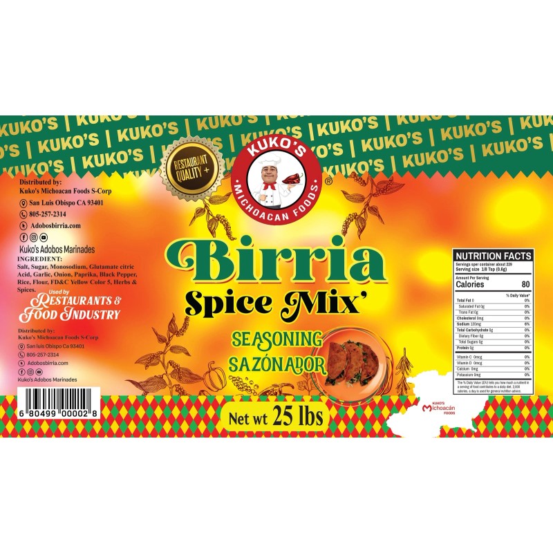 Kuko's M Foods BIRRIA SPICE MIX - 5 oz