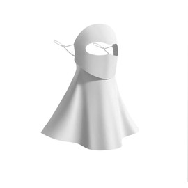 [TREWXS] 360°全顔カバー UVカット99%以上 接触冷感 日焼け防止フェイスカバー - 口元隠し開口デザイン｜超通気性｜首まで保護｜やけーぬ ｜UVカットマスク｜ひよけマスク｜男女兼用 耳紐調節可能 通勤/通学/散歩/家事用 (ライトグレー)