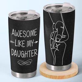 Pawfect House Fathers Day Birthday Gifts For Dad From Daughter Son, Awesome Like My Daughter Cup, Cool Dad Gifts From Daughters, 20 Oz Tumbler Stainless Steel, Bonus Dads Gift, New Father To Be Gift