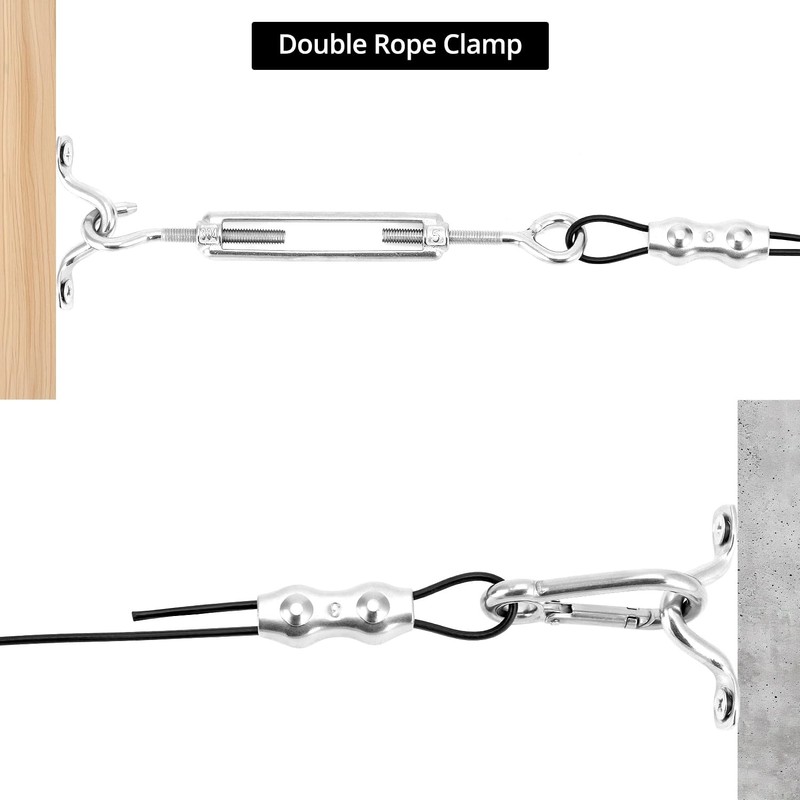 QWORK Globe String Light Suspension Kit - 500FT Black Coated