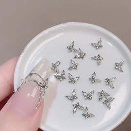 30 Pcs Butterfly Nail Art Accessories, 3D Shape, Butterfly, Zircon Nail Parts, Cute, Stone, Glitter, Nail Parts, Small, Rhinestones, Clear, Glitter, Nail Art Parts, Popular, Nail Design, Stylish