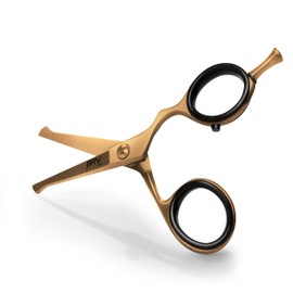 BRV MEN Rounded-Tip Small Trim Scissors for Men 4.2" | Titanium Series | Nose Hair Scissors for Men | Professional Grooming Scissors for Beard, Mustache & Ear Hair - RIGHT HANDED (Titanium Bronze)