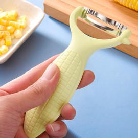Corn Cob Stripper Tool - Salad Making Cutter - Corn Remover Tool Cob Corn Thresher Stripping Tool Stainless Steel Splitter Tool with Ergonomic Handle for Corn On The Cob