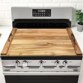 GASHELL Noodle Board Stove Cover with Handles for Electric, Gas Stove Top (Acacia)