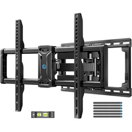 Pipishell Pipishell Full Motion TV Wall Mount for 42-85 inch Flat Screen LED TV up to 132lbs Swivel Dual Articulating Arms Tilt TV Mount, Tool-Free Tilt TV Bracket Max VESA 600x400mm, Fits 8” 12” 16" Wood Studs