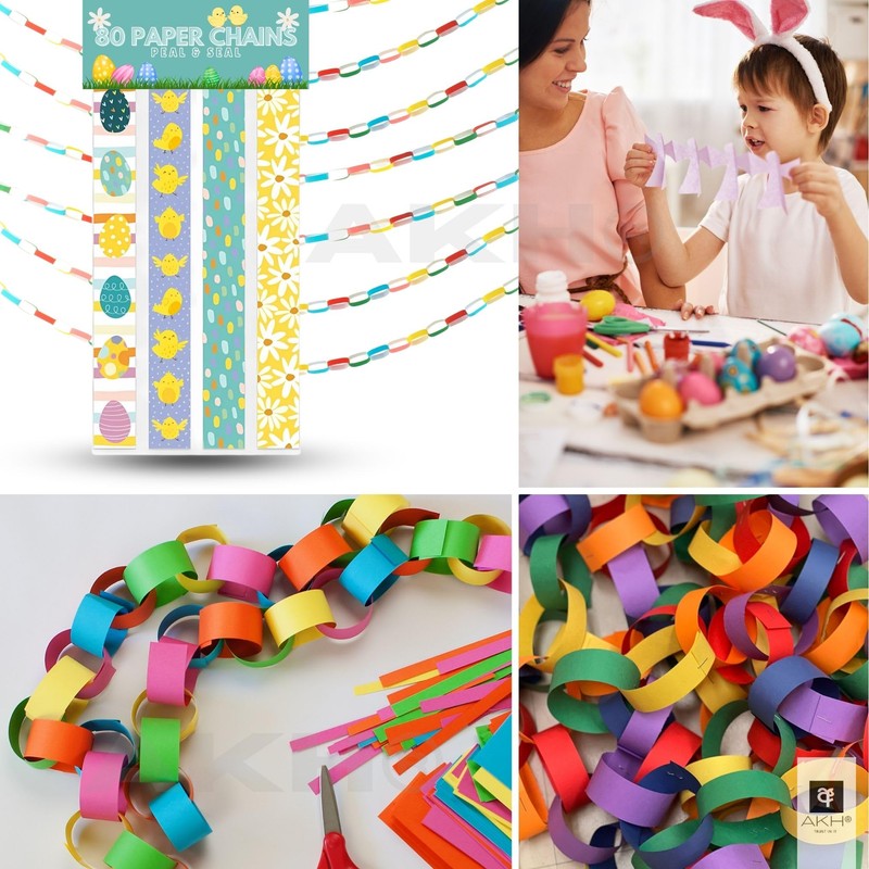 AKH® 30 Easter Paper Chains - Mixed Easter Paper Chains