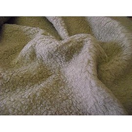 Faux Fur SHERPA FLEECE Sheepskin Fabric Material - BEIGE