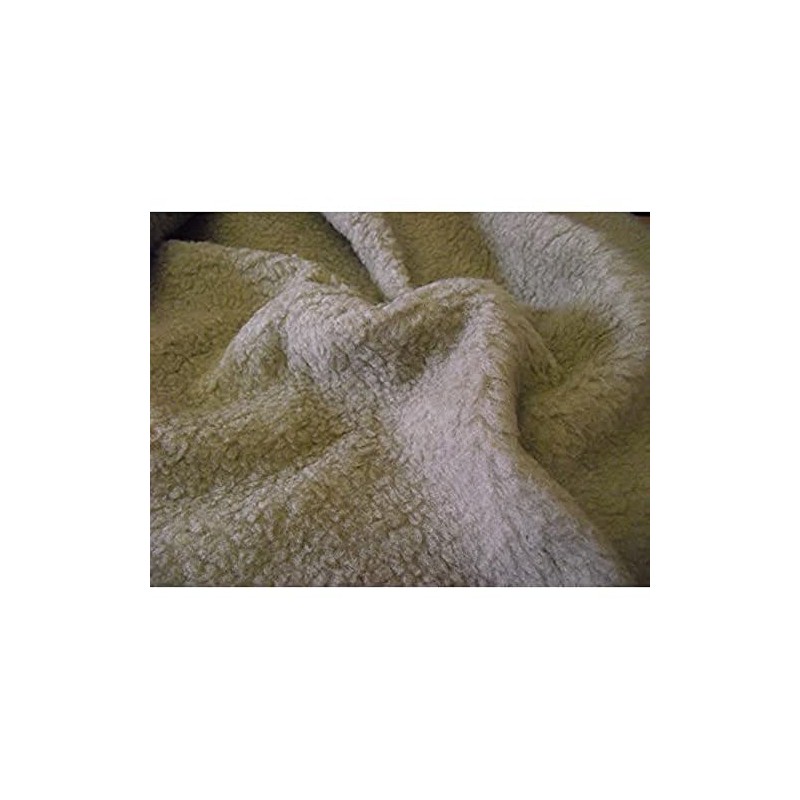 Faux Fur SHERPA FLEECE Sheepskin Fabric Material - BEIGE
