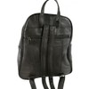 Ladies Soft Real Leather Backpack Rucksack Bag- Triple Zipped (Black)