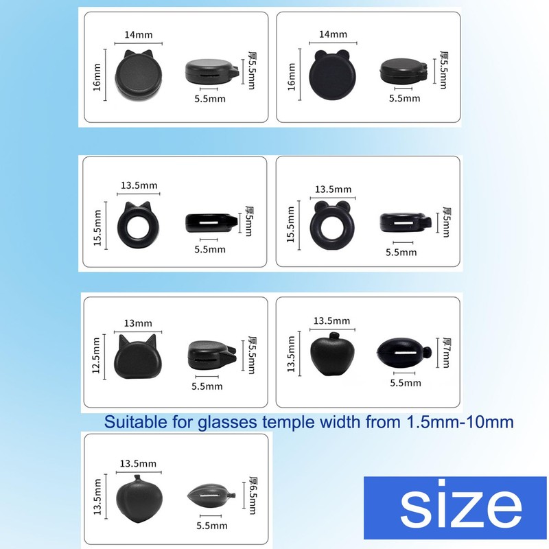 TORWOL Mini Silicone Ear Hooks Eyewear Retainer, 10 Pairs Anti-slip