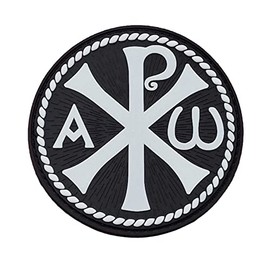 Chi Rho Jesus Christ Symbol Tactical PVC Badge Compatible with Velcro Patches for Backpacks, Morale Patches, Patches for Hats, Christian Patches (Glow Dark)