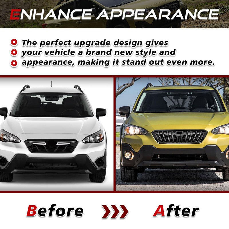 Front Bumper Grill Compatible with Subaru Crosstrek 2021 2022 2023
