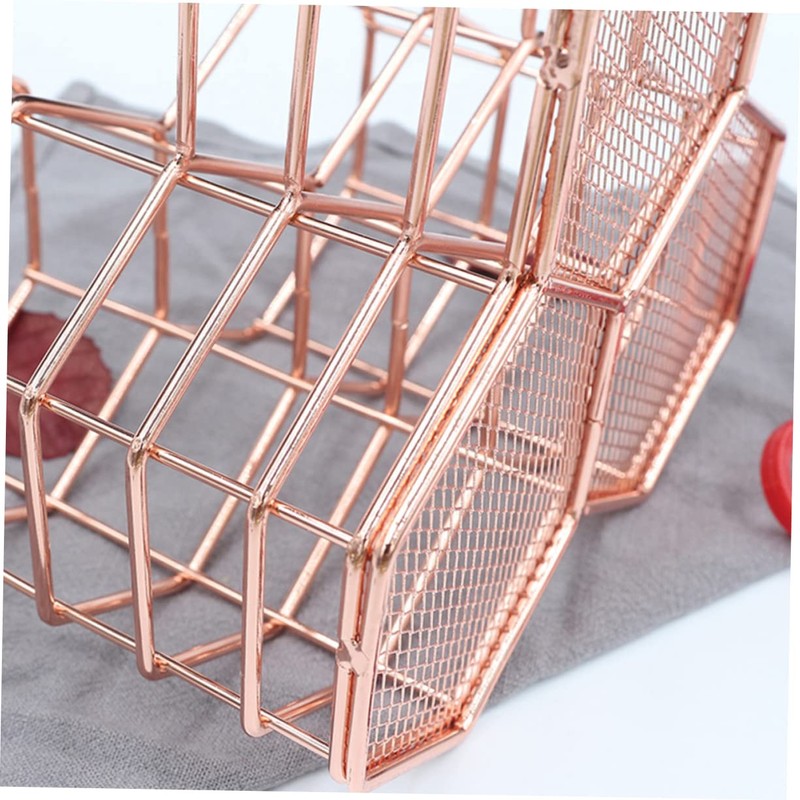 GANAZONO Rose Gold Multifunctional Iron Pen Holder Elegant Desktop Organizer