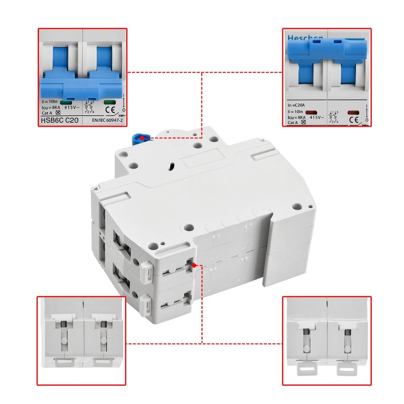 Heschen HSB6C 20 Amp Current 2 Pin Type C 6kA