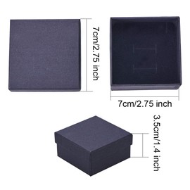 NBEADS 12 Pcs Cardboard Box Jewelry Set Box Black Box Ring Box for Ring, Necklace Storage and Display, 7x7x3.5cm