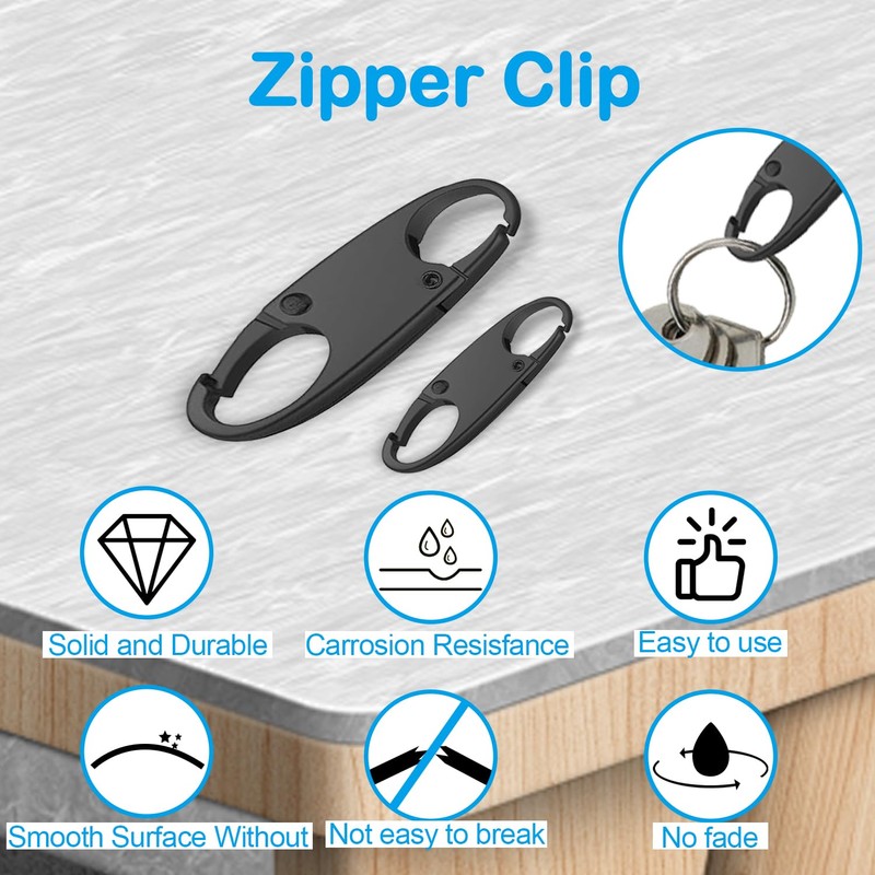 elook Zipper Locks for Backpacks, 6 PCS Zipper Clip Theft