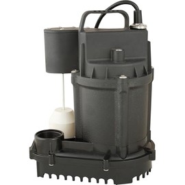 Star 5SEH 1/2 HP Cast Iron Submersible Sump Pump with Premium Vertical Float Switch (1-1/2" Discharge) Passed 3/8" Solids, 60 GPM, 6 AMPS