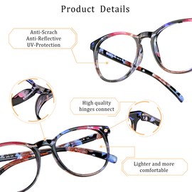 LifeArt Bifocal Reading Glasses, Transition Photochromic Dark Grey Sunglasses, Oval Frame, Computer Reading Glasses, Anti Glare (Floral, 0.00/+1.75 Magnification)