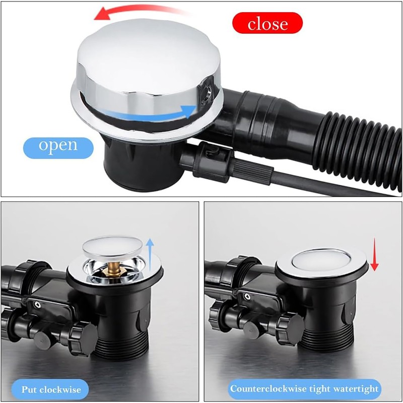 JINJUMEI Twist Handle Bathtub, Twist Handle Bathtub, Bathtub Drain Knob,