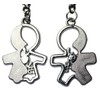 1 Pair of Keychain Love/Friendship/Partner Pendant Love Charm 9.5 cm